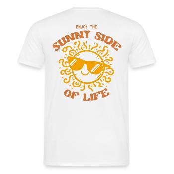 Enjoy The Sunny Side Of Life - Retro Summer Shirt - Men's T-Shirt - white - Back - AI Model Male 178 dark (178cm)