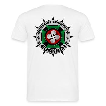 euskal herria design 43 - Men's T-Shirt - white - Back - AI Model Male 178 dark (178cm)