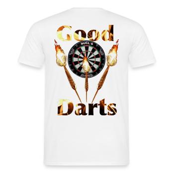 Good Darts - Männer T-Shirt - Weiß - Hinten - AI Model Male 178 dark (178cm)