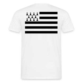 Gwenn Ha Du (Black) - Men's T-Shirt - white - Back - AI Model Male 178 dark (178cm)