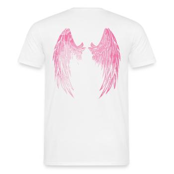 2reborn angelwings angelangel angel rose - Men's T-Shirt - white - Back - AI Model Male 178 dark (178cm)