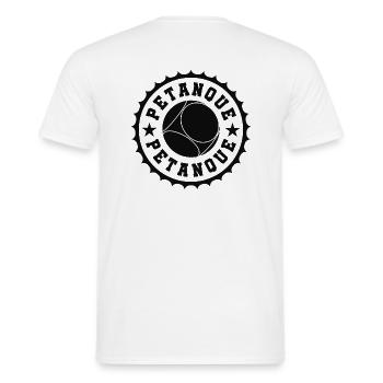 Boule Pétanque Boule boules - T-shirt homme - blanc - Dos - AI Model Male 178 dark (178cm)