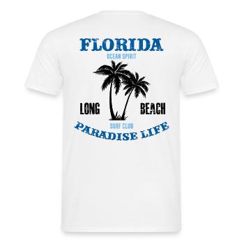 FLORIDA SUMMER - Men's T-Shirt - white - Back - AI Model Male 178 dark (178cm)