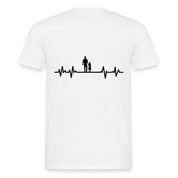 Père et fille battements de cœur - T-shirt homme - blanc - Dos - AI Model Male 178 dark (178cm)