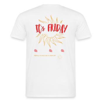Friday - T-shirt homme - blanc - Dos - AI Model Male 178 dark (178cm)
