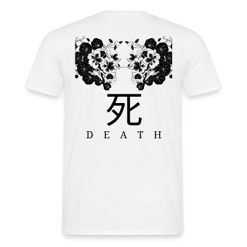 死 DEATH - Männer T-Shirt - Weiß - Hinten - AI Model Male 178 dark (178cm)