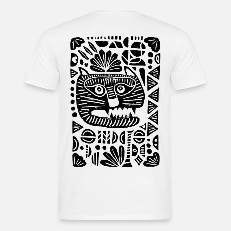 Tiger | Linoprint - Männer T-Shirt - Weiß