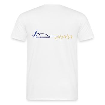 Hundeschlitten Hund Hundesport - Männer T-Shirt - Weiß - Hinten - AI Model Male 178 dark (178cm)