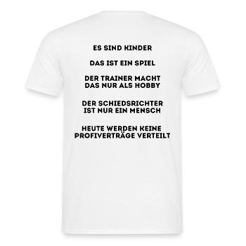 Fußball Regeln auf Fußballplatz für Eltern - Männer T-Shirt - Weiß - Hinten - AI Model Male 178 dark (178cm)