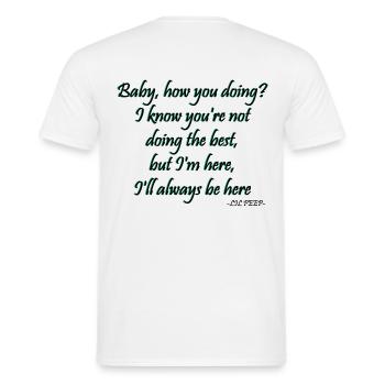 Lil Peep - Paroles d’ici - T-shirt homme - blanc - Dos - AI Model Male 178 dark (178cm)