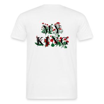 My King partner shirt - Men's T-Shirt - white - Back - AI Model Male 178 dark (178cm)