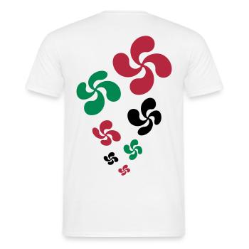 Croix du Pays Basque - T-shirt homme - blanc - Dos - AI Model Male 178 dark (178cm)