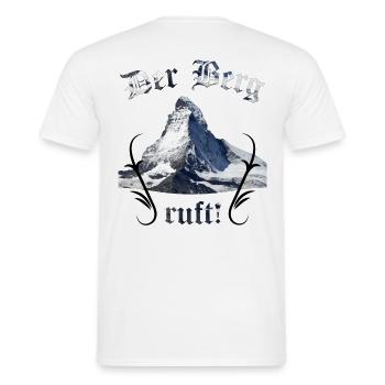 Der Berg ruft! - Männer T-Shirt - Weiß - Hinten - AI Model Male 178 dark (178cm)
