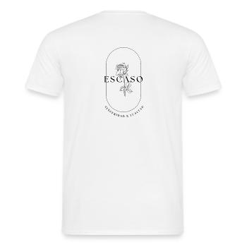 ESCASO BASIC - Männer T-Shirt - Weiß - Hinten - AI Model Male 178 dark (178cm)