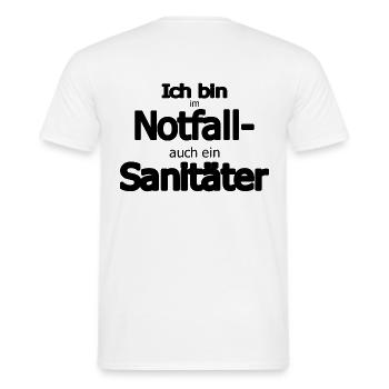 Notfallsanitäter - Männer T-Shirt - Weiß - Hinten - AI Model Male 178 dark (178cm)