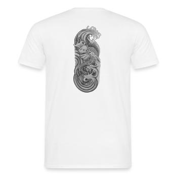 Japanische koi Fische Black & White - Männer T-Shirt - Weiß - Hinten - AI Model Male 178 dark (178cm)