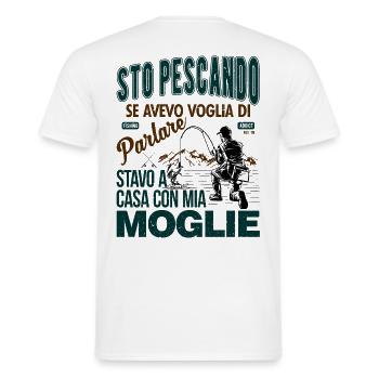 I'm Fishing if I wanted to talk - Men's T-Shirt - white - Back - AI Model Male 178 dark (178cm)