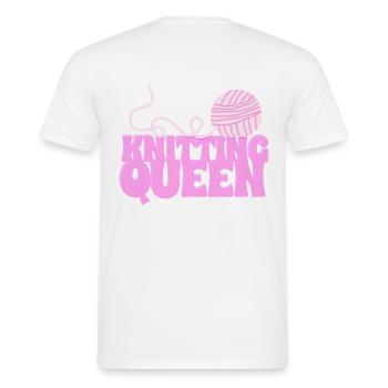 Die Königin des Strickens - Männer T-Shirt - Weiß - Hinten - AI Model Male 178 dark (178cm)