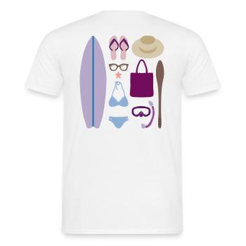 Sommer Sonne Strand - Männer T-Shirt - Weiß - Hinten - AI Model Male 178 dark (178cm)