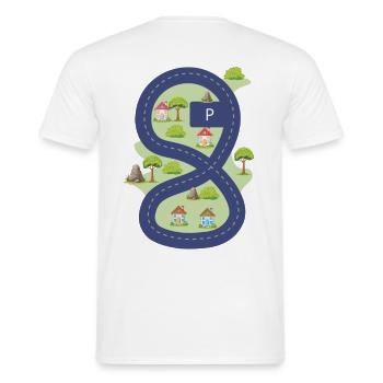 Street Scene for Kids - Men's T-Shirt - white - Back - AI Model Male 178 dark (178cm)