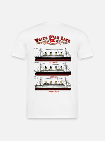 WHITE STAR LINE TITANIC Kreation Louis RUNEMBERG © - Männer T-Shirt - Weiß