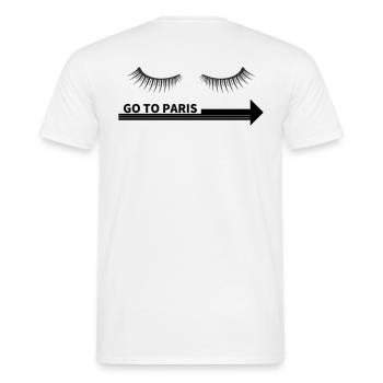 GO TO PARIS - Men's T-Shirt - white - Back - AI Model Male 178 dark (178cm)