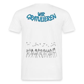 Unterschriften Sammeln Gratulation Erfolg Feier - Männer T-Shirt - Weiß - Hinten - AI Model Male 178 dark (178cm)