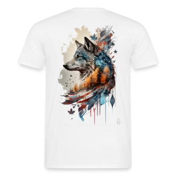 Wolf Design par ART8NS Art on Streetwear S 04of25 - T-shirt homme - blanc - Dos - AI Model Male 178 dark (178cm)