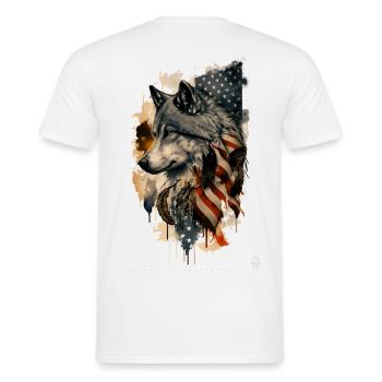 Wolf Design par ART8NS Art on Streetwear S 16of25 - T-shirt homme - blanc - Dos - AI Model Male 178 dark (178cm)