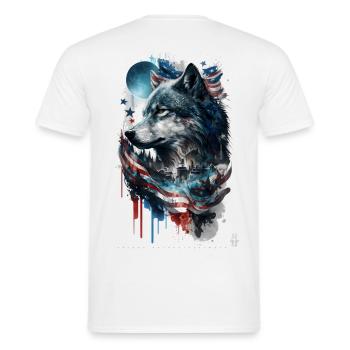 Wolf Design par ART8NS Art on Streetwear S 09of25 - T-shirt homme - blanc - Dos - AI Model Male 178 dark (178cm)