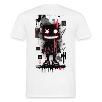 Robot by ART8NS - Art ON Streetwear - Men's T-Shirt - white - Back - AI Model Male 178 dark (178cm)