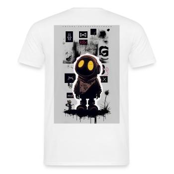 Robot by ART8NS - Art ON Streetwear - Männer T-Shirt - Weiß - Hinten - AI Model Male 178 dark (178cm)