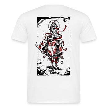 Patiner pour survivre - T-shirt homme - blanc - Dos - AI Model Male 178 dark (178cm)