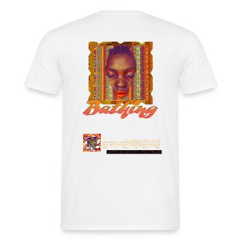Afro futurism afrocentric graphic design - Men's T-Shirt - white - Back - AI Model Male 178 dark (178cm)