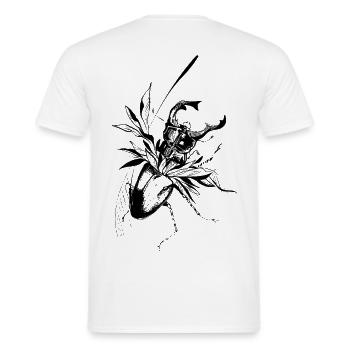 Zwischen Natur und Leben - der Hirschkäfer erwacht - Men's T-Shirt - white - Back - AI Model Male 178 dark (178cm)