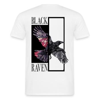 Corbeau noir Corbeau oiseau - T-shirt homme - blanc - Dos - AI Model Male 178 dark (178cm)