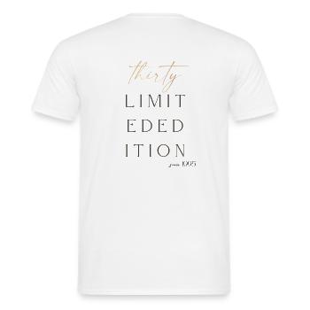 30th Birthday limited edition since 1995 Gift - Men's T-Shirt - white - Back - AI Model Male 178 dark (178cm)