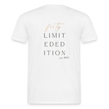 40th Birthday limited edition since 1985 Gift - Men's T-Shirt - white - Back - AI Model Male 178 dark (178cm)