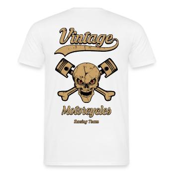 vintage motorcycles team 04 - T-shirt homme - blanc - Dos - AI Model Male 178 dark (178cm)