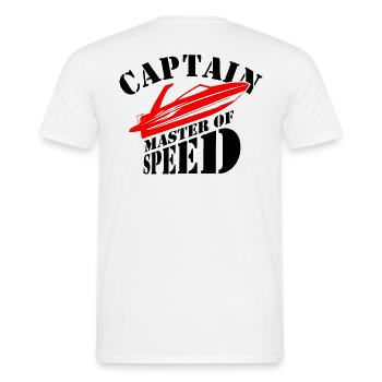 Boat Captain Hobby Gift Skipper - Men's T-Shirt - white - Back - AI Model Male 178 dark (178cm)