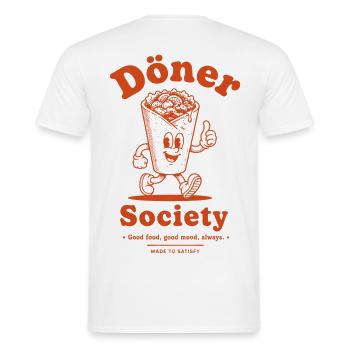 Döner Society - Men's T-Shirt - white - Back - AI Model Male 178 dark (178cm)
