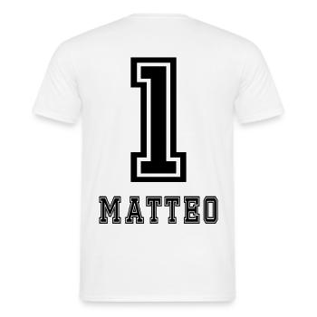 Matteo - Men's T-Shirt - white - Back - AI Model Male 178 dark (178cm)