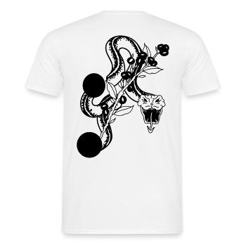 SNAKE - Men's T-Shirt - white - Back - AI Model Male 178 dark (178cm)
