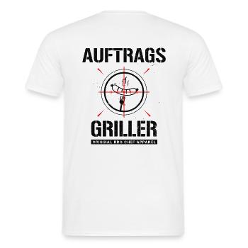 GRILLER BBQ GRILLMEISTER GRILLEN AUFTRAGSGRILLER - Männer T-Shirt - Weiß - Hinten - AI Model Male 178 dark (178cm)