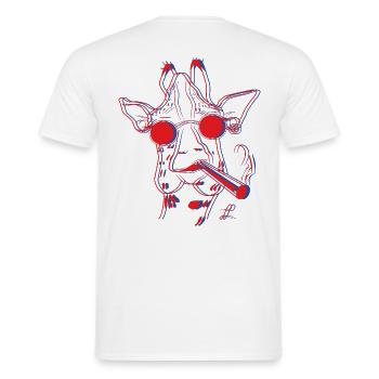 Mr. Giraffe - Men's T-Shirt - white - Back - AI Model Male 178 dark (178cm)