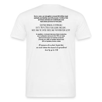 Fakten über die Viehzucht #1 (ohne Symbole) - Männer T-Shirt - Weiß - Hinten - AI Model Male 178 dark (178cm)