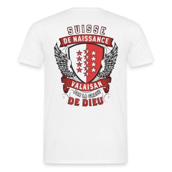 Valaisan Grâce de Dieu - T-shirt homme - blanc - Dos - AI Model Male 178 dark (178cm)