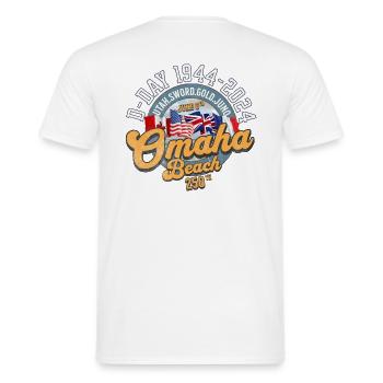 Omaha Beach 250th anniversary back - T-shirt homme - blanc - Dos - AI Model Male 178 dark (178cm)