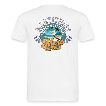 Mers du sud Martinique 1 - T-shirt homme - blanc - Dos - AI Model Male 178 dark (178cm)