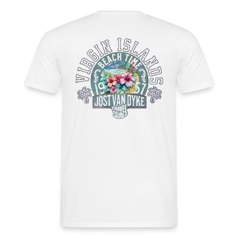 Strandzeit Jungferninseln 2 - Männer T-Shirt - Weiß - Hinten - AI Model Male 178 dark (178cm)